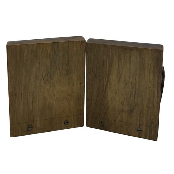 Handmade Rustic Mid-Century Modern Pine Log Finished Sturdy Bookends 5.5 Inches - Picture 5 of 6